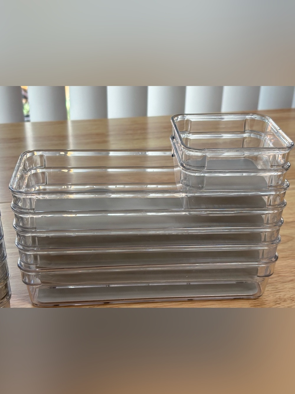 14 Clear Plastic Stackable Drawer Organizers (Set) - NWOT